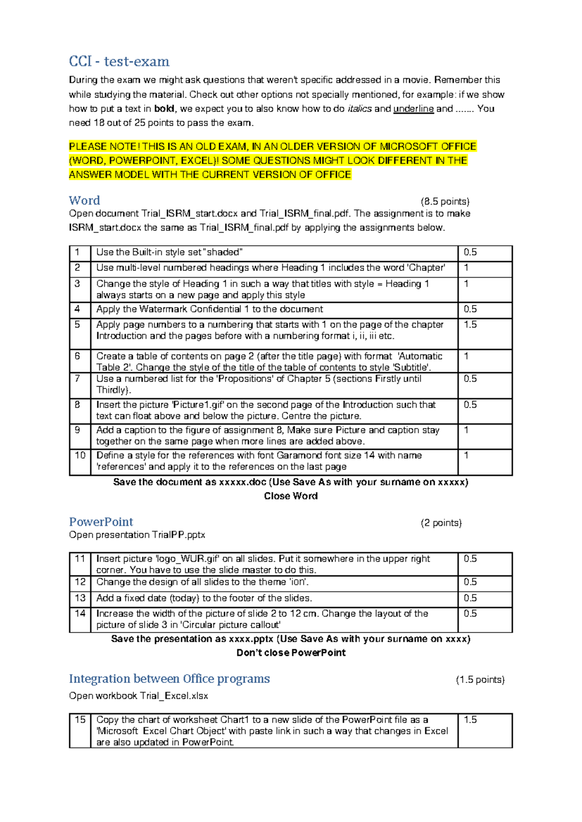 CCI Test Exam Preparation Notes for Microsoft Office - Studeersnel