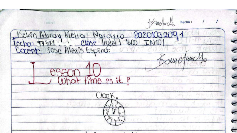 Ingles 1 Lesson 10: What Time Is It? - IN101 - Studocu
