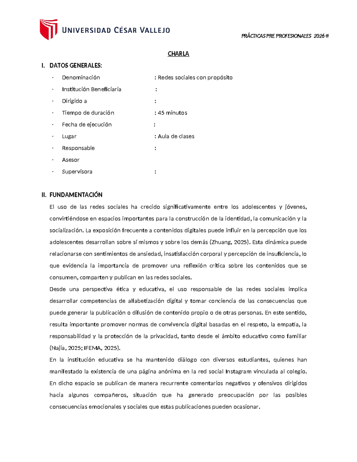 PRÁCTICAS PRE PROFESIONALES: Charla sobre Redes Sociales con Propósito ...