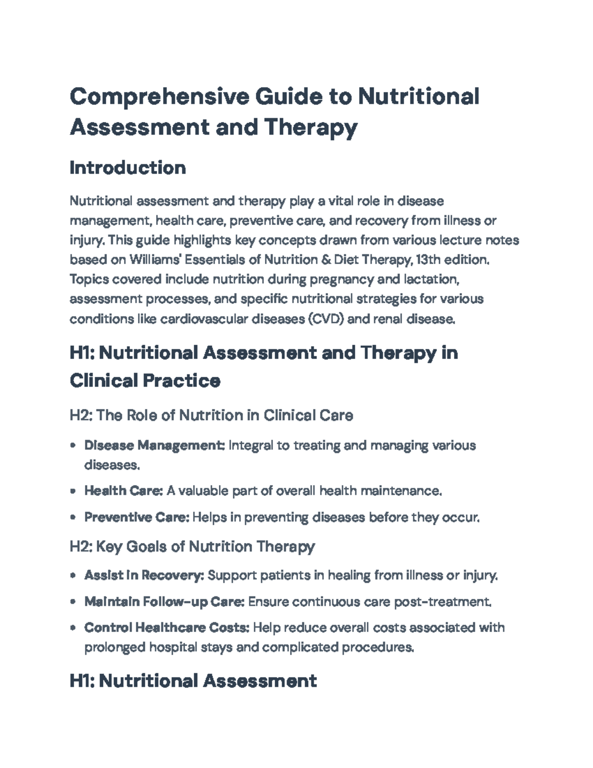 Nutritional Assessment and Therapy: A Clinical Guide to Practice ...