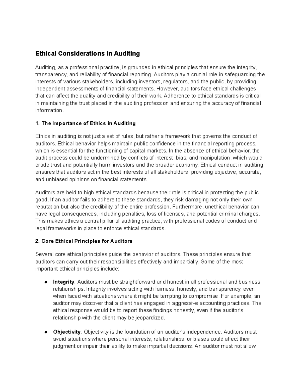 Ethical Principles in Auditing: Challenges & Best Practices (AUD 101 ...