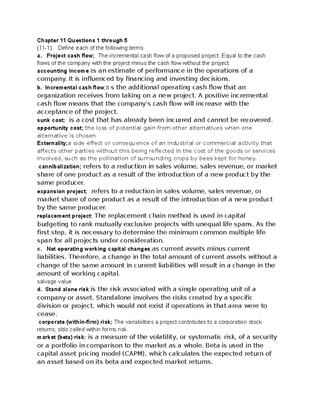Chapter 11 Questions 1 through 5 - Chapter 11 Questions 1 through 5 (11 ...