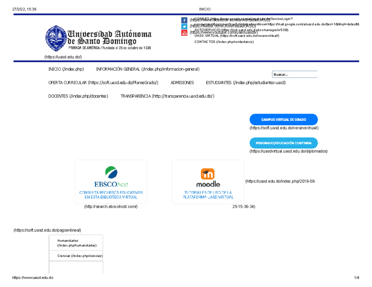 Guía de Inicio en la Plataforma UASD Virtual y Recursos en Línea - Studocu