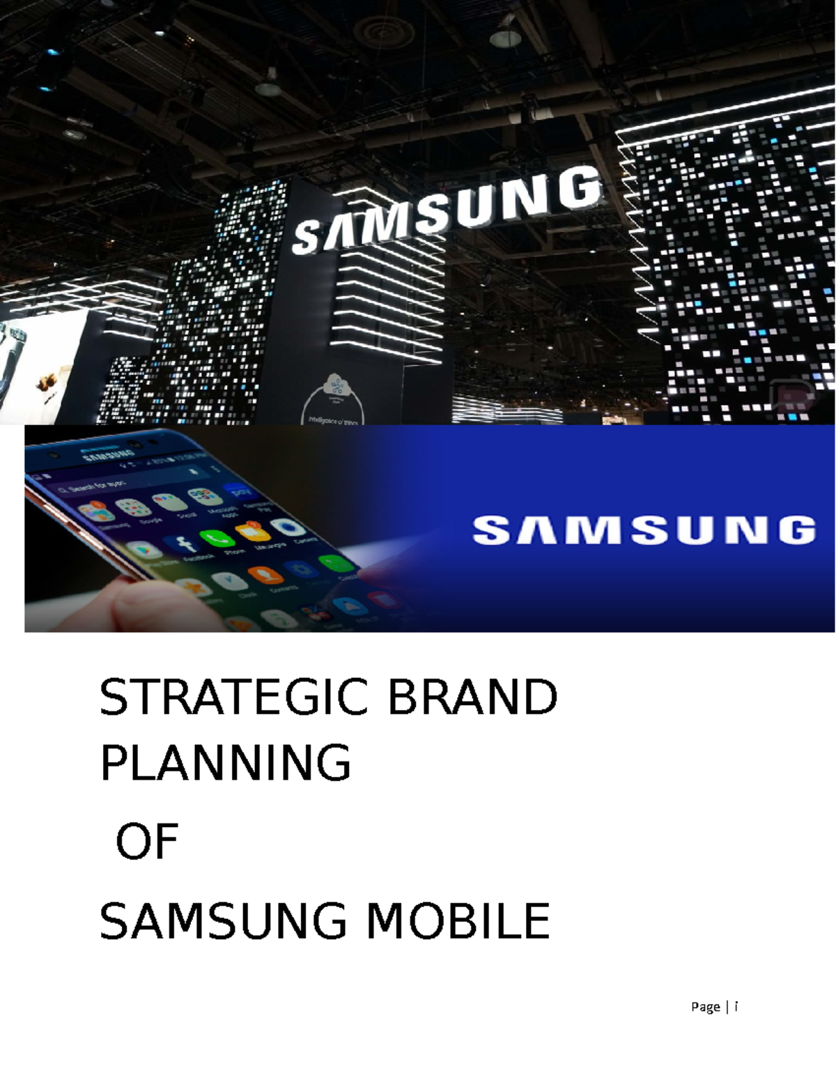 Strategic Brand Planning for Samsung Mobile: A BBA Marketing Report ...