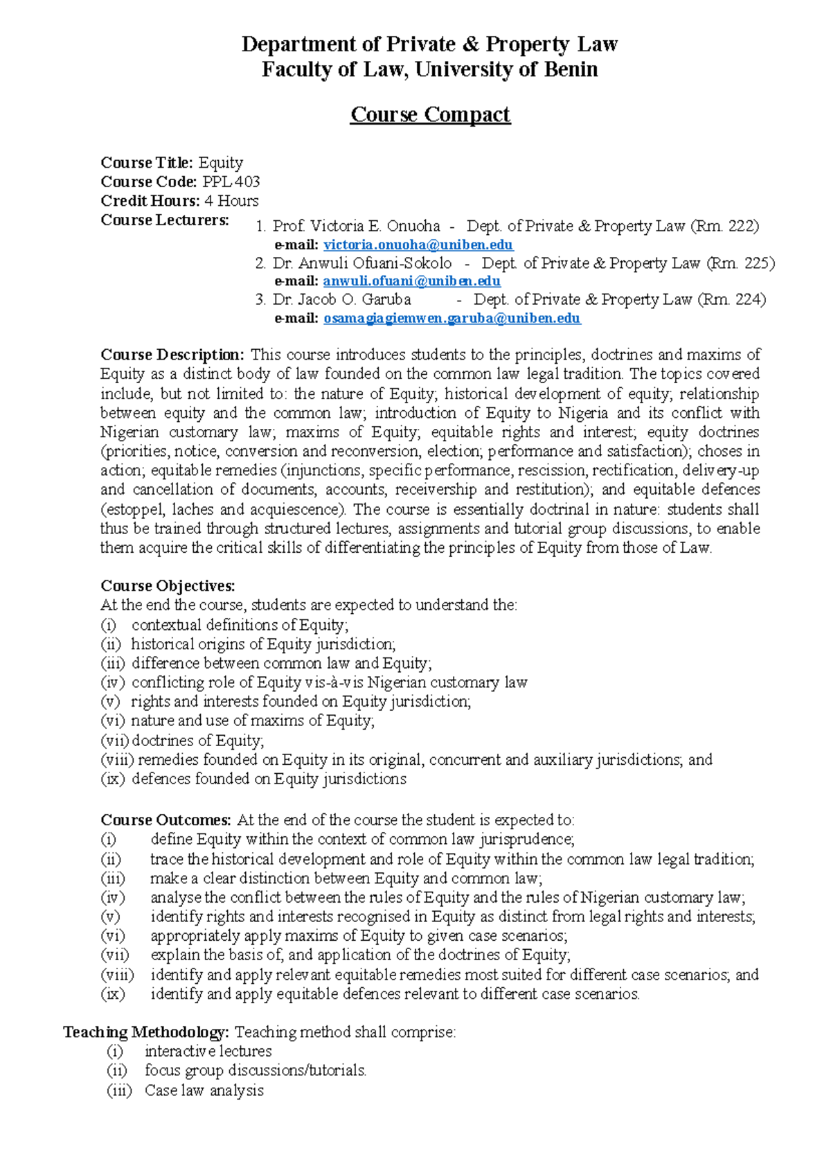Course Compact for PPL 403: Equity Overview and Key Concepts - Studocu