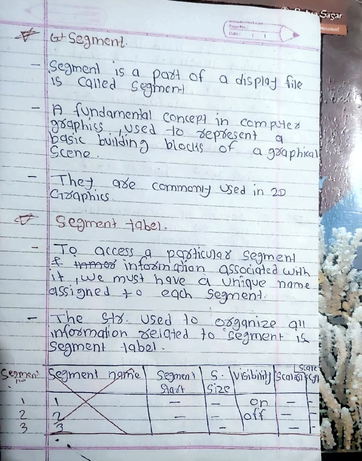 Unit 6 CG - Handwritten Notes on Segmentation and Animation Techniques ...
