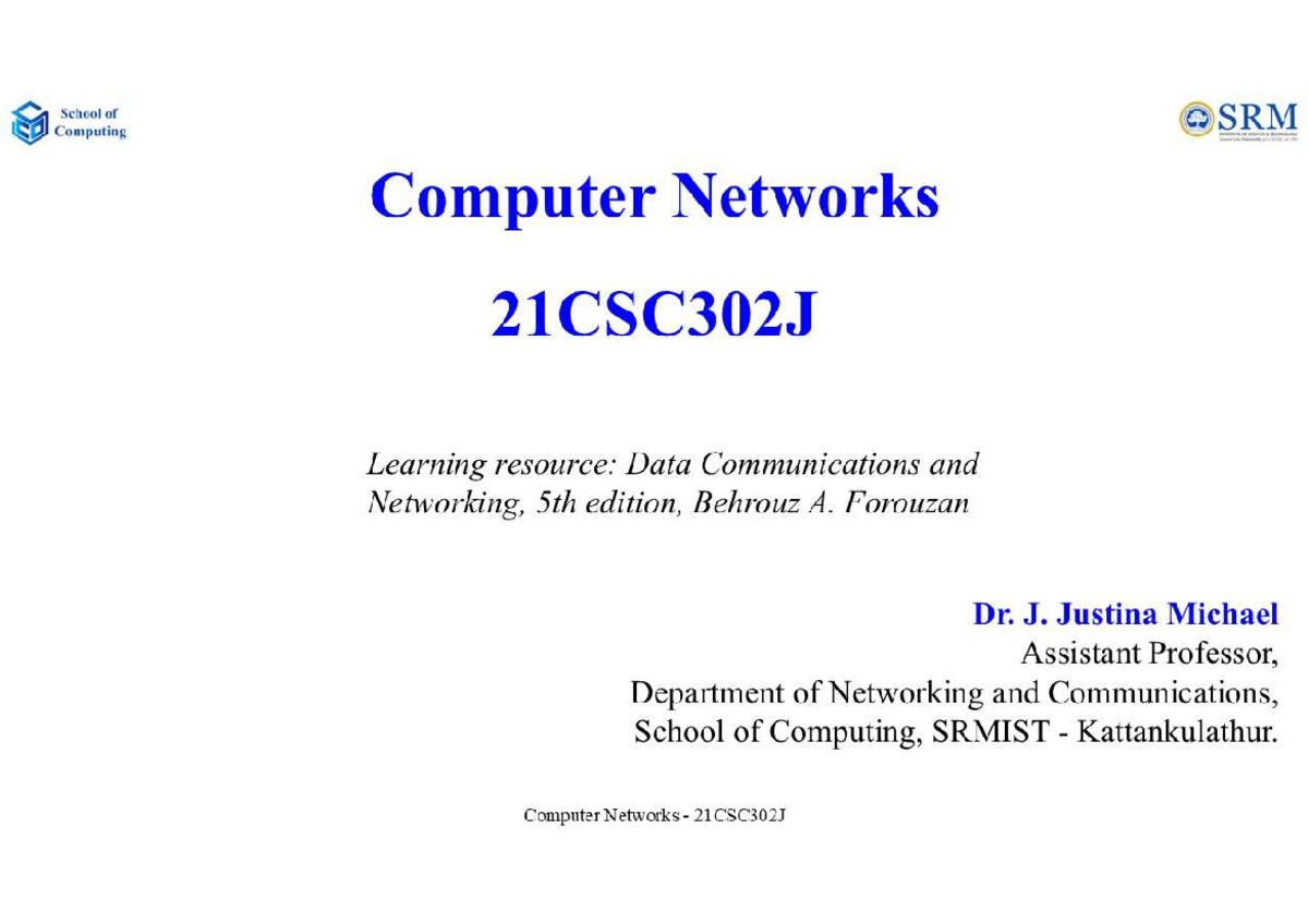 Unit 4: Medium Access Control in Computer Networks 21CSC302J - Studocu