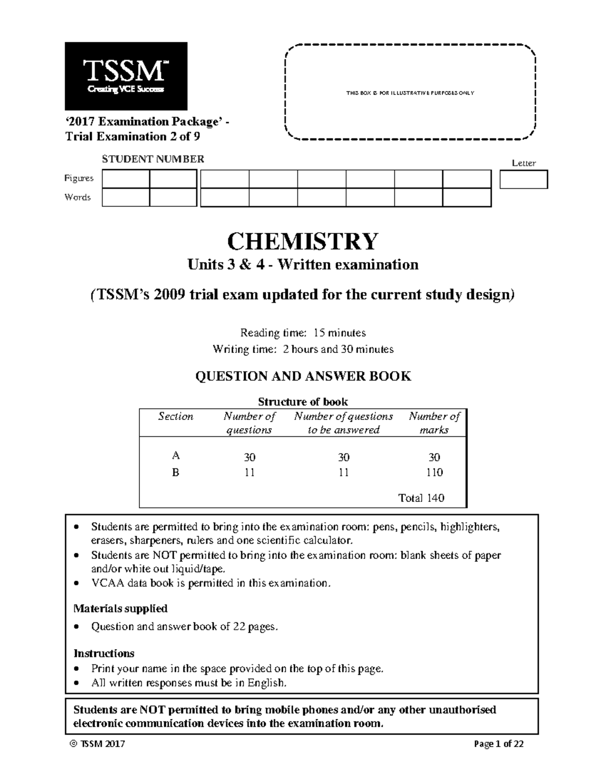 2017 TSSM CHEMISTRY Trial Exam - Units 3 & 4 - Studocu