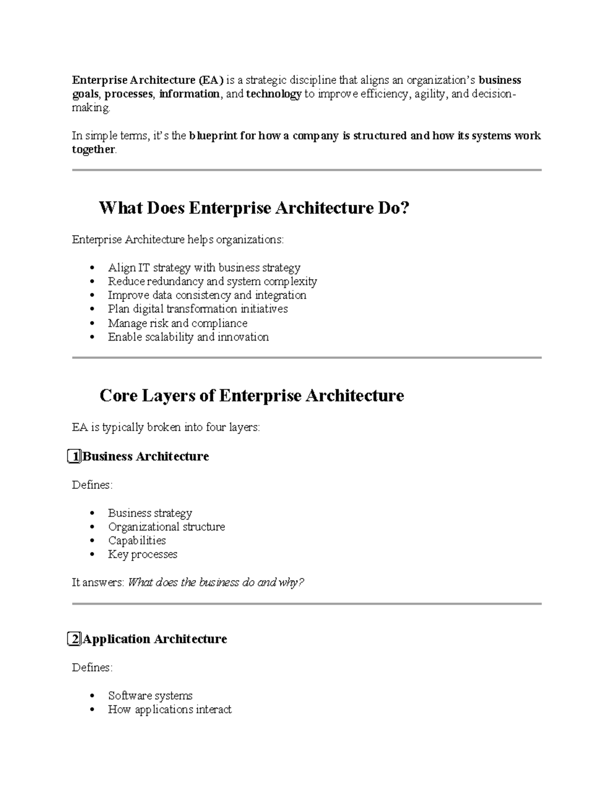 Enterprise Architecture Overview: Aligning Business & IT Strategies ...
