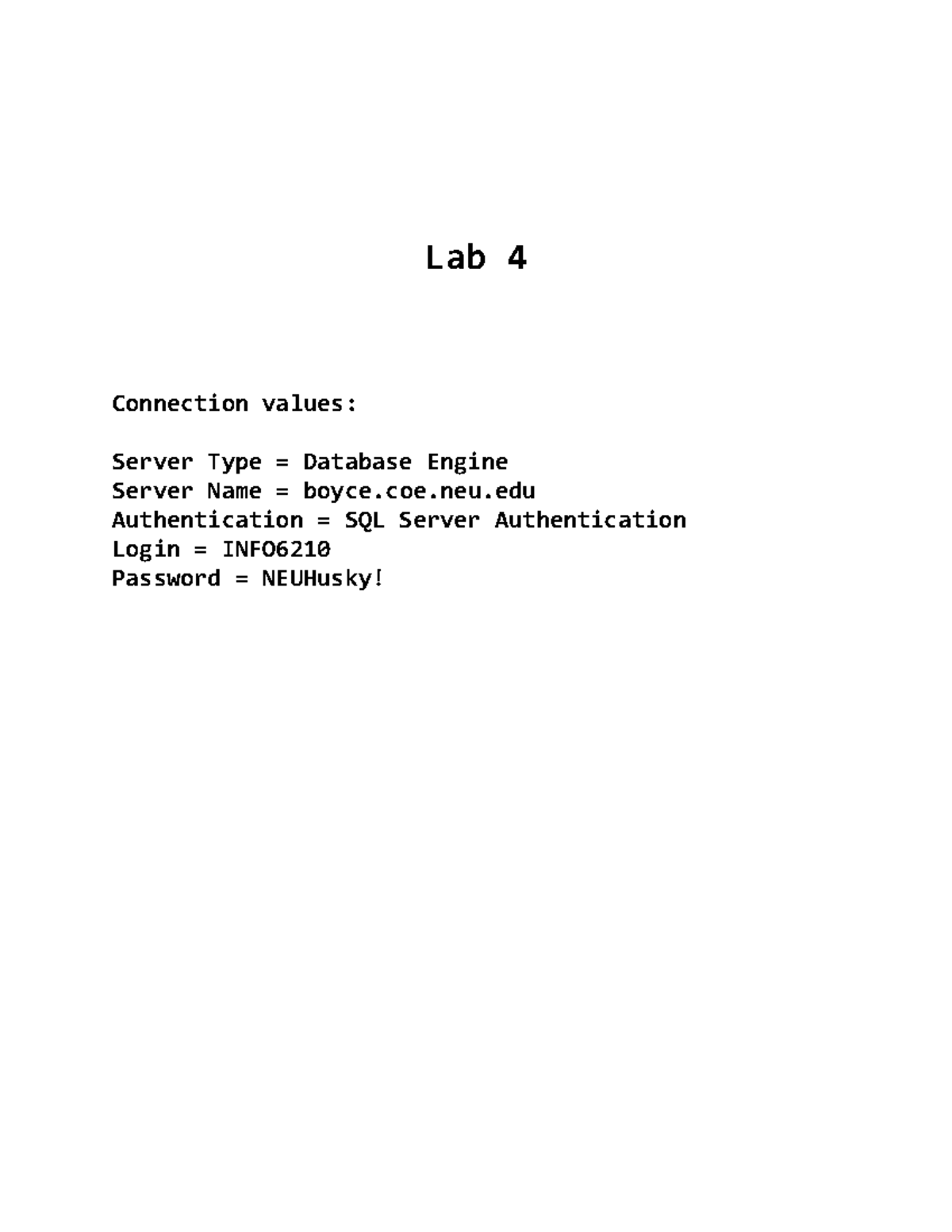 Lab 4p - SQL Database Creation and Management Assignment - Studocu