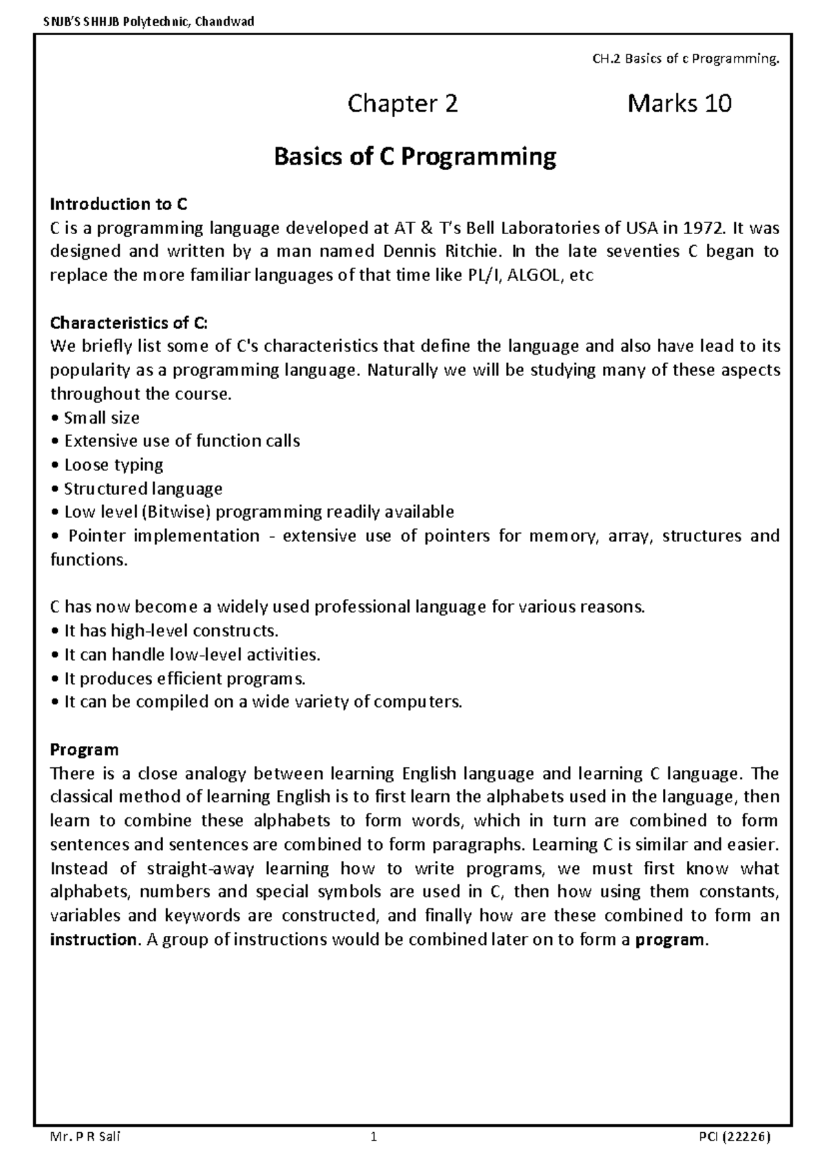 Unit 2: Fundamentals of C Programming - NGFX Notes - Studocu