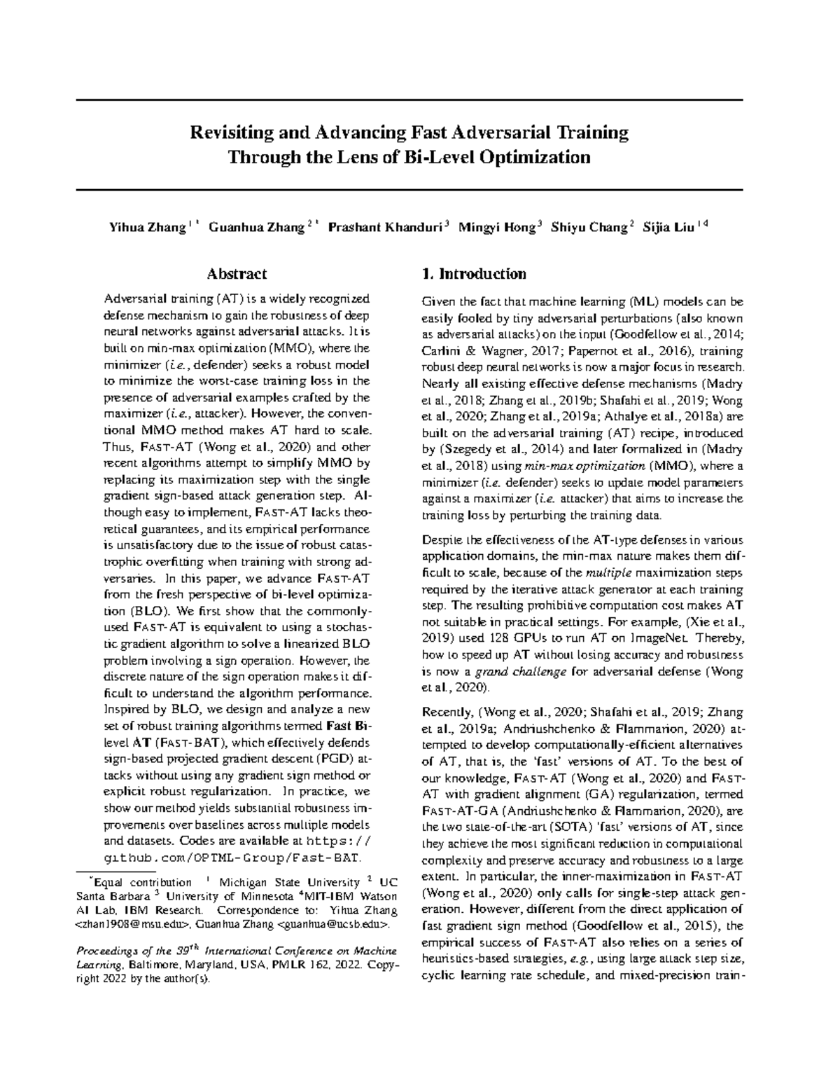 Revisiting and Advancing Fast Adversarial Training via Bilevel ...