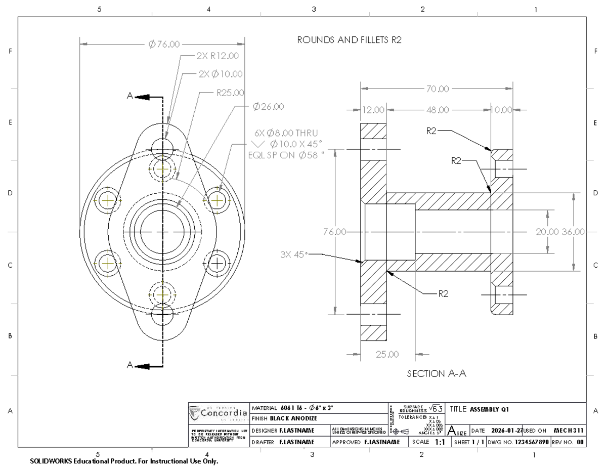 Assignment 1: Rounds and Fillets in SolidWorks (MIAE 313) - Studocu