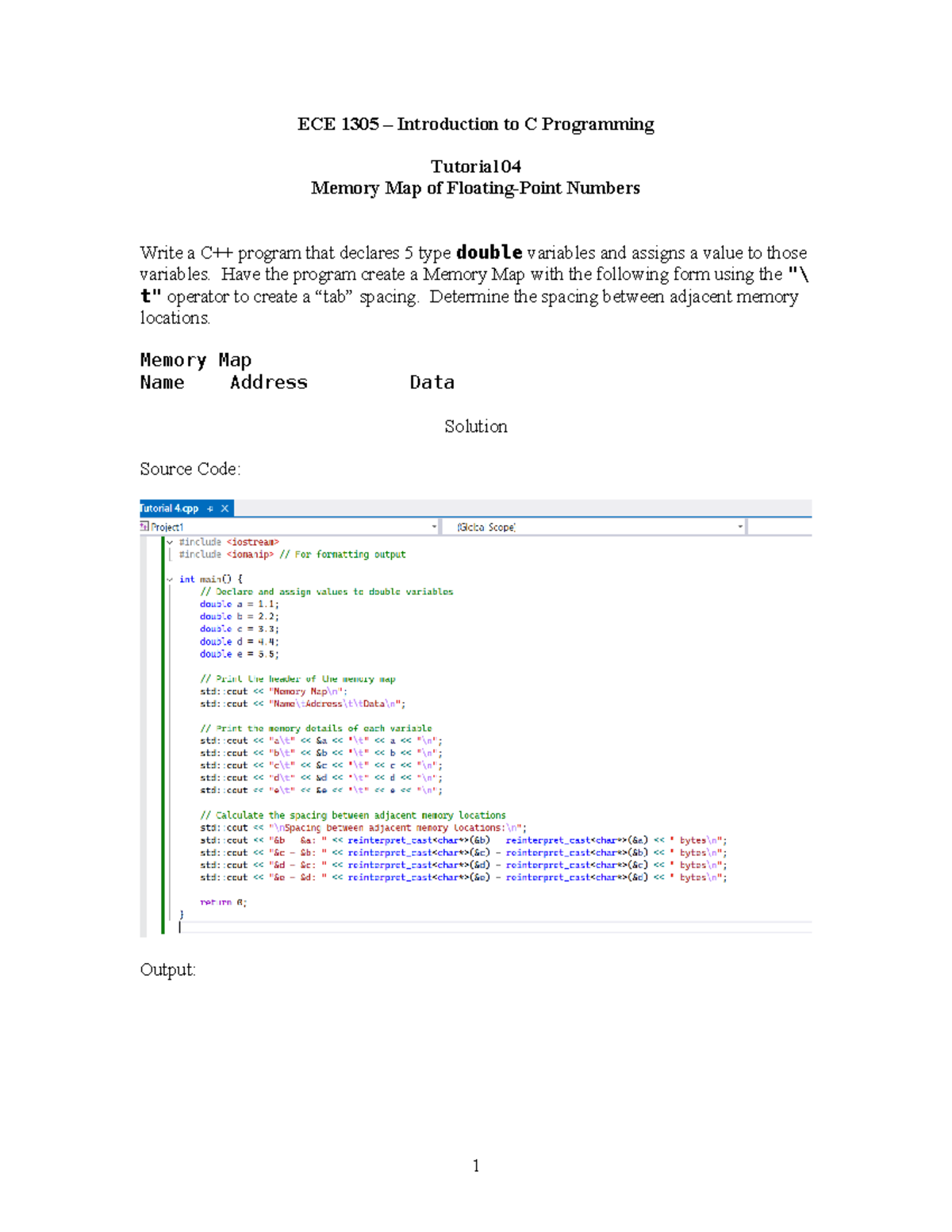 ECE 2305 Tutorial 04 - ECE 2305 - ECE 1305 – Introduction to C ...