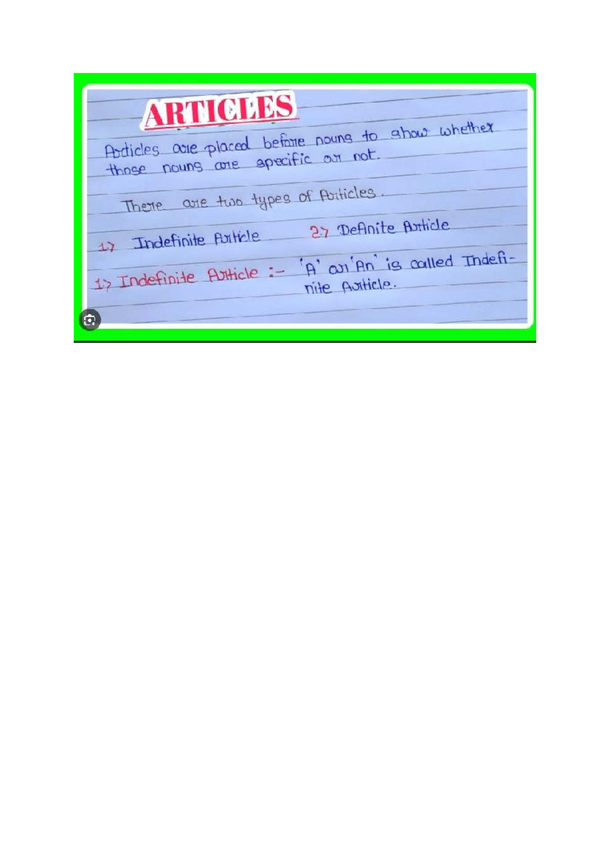 Article - English - There are two types of Articles. Indefinite Article ...