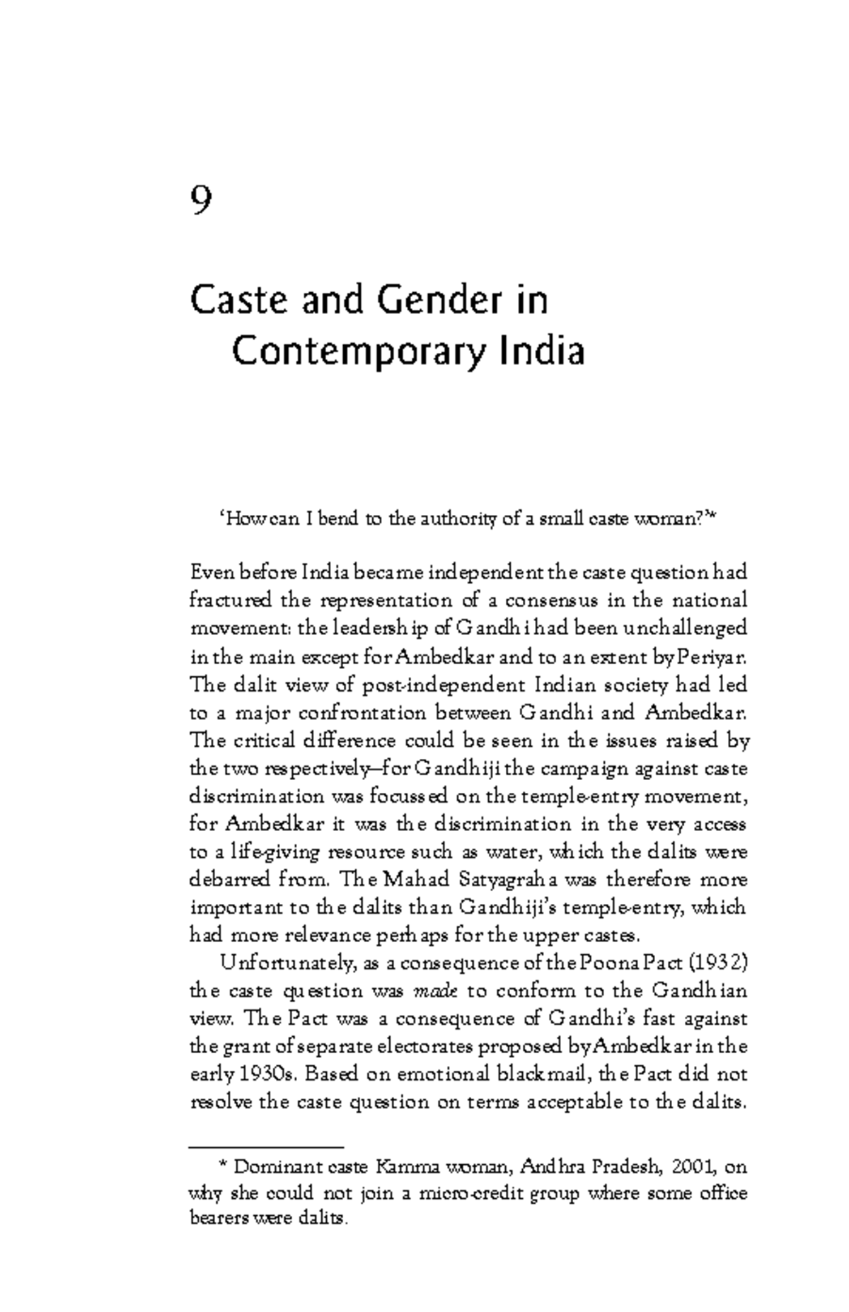 Caste and Gender in contemporary Indiapdf - 9 Caste and Gender in ...