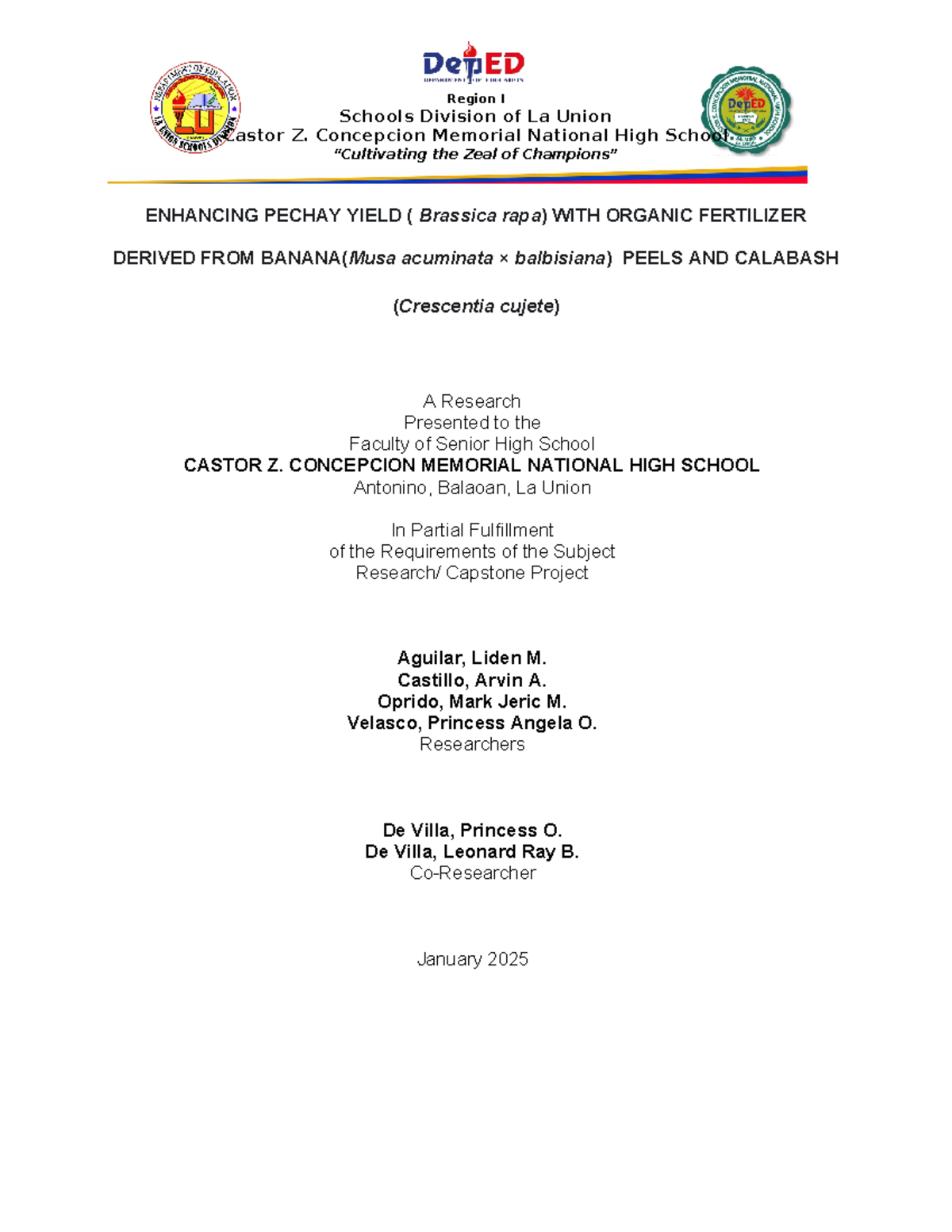 Enhancing Pechay Yield with Organic Fertilizer: A Capstone Project (CPS ...
