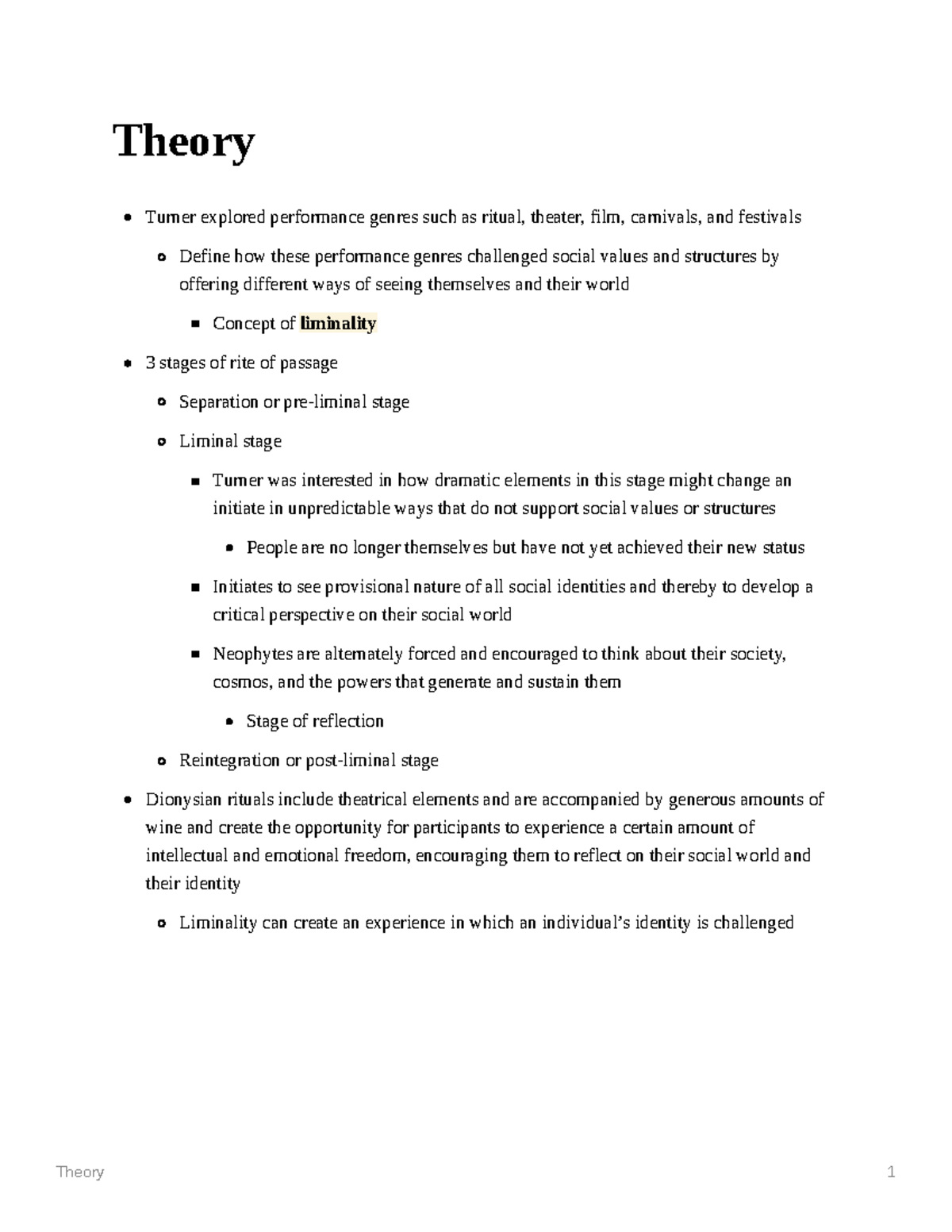 L22 - Lecture Notes: Exploring Turner's Theory of Performance Genres ...