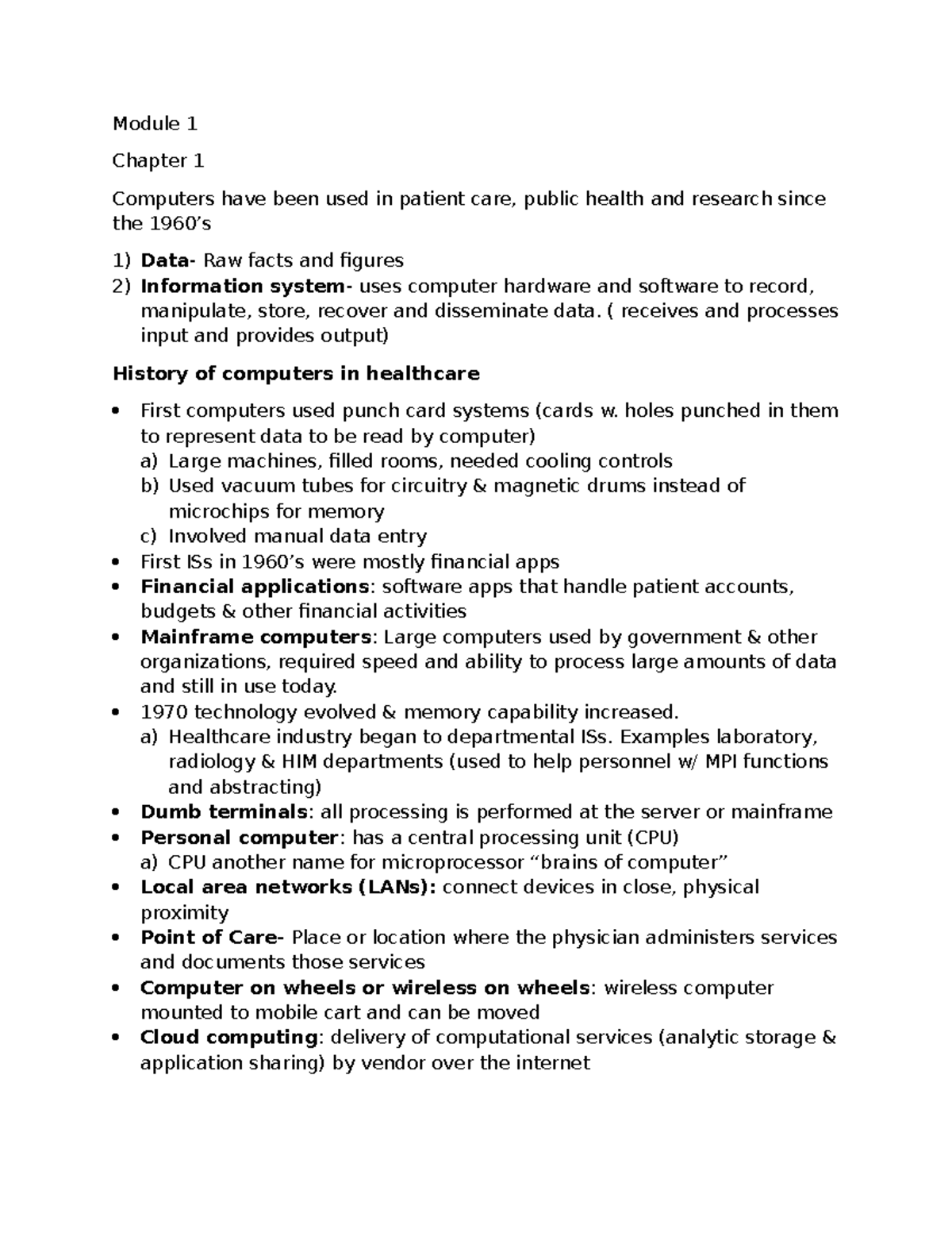 HIM 101: Overview of Healthcare Information Management Systems - Studocu
