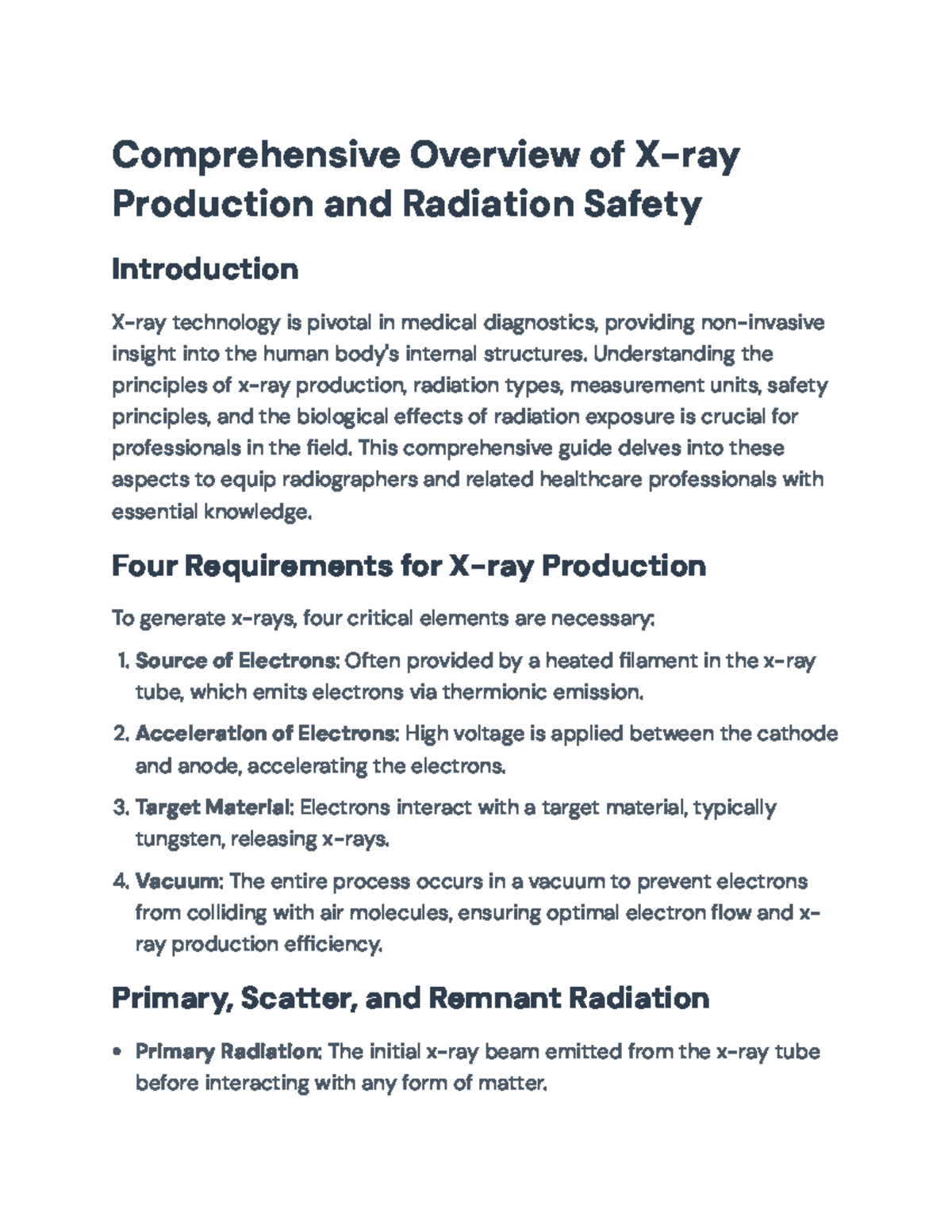 Comprehensive Guide to X-ray Production & Radiation Safety (RAD 101 ...