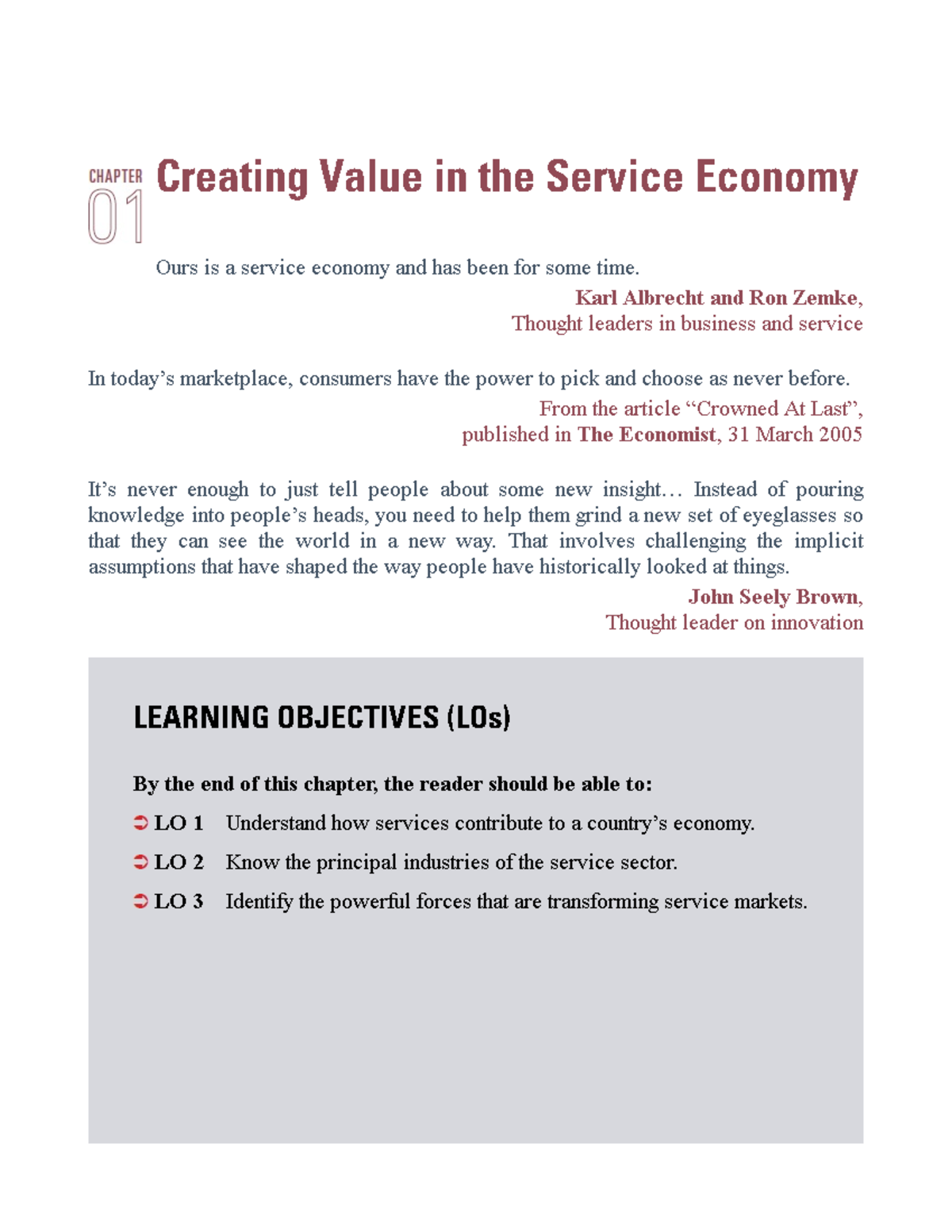 Chapter 1 - Creating Value in the Service Economy (Course Code: TBD ...