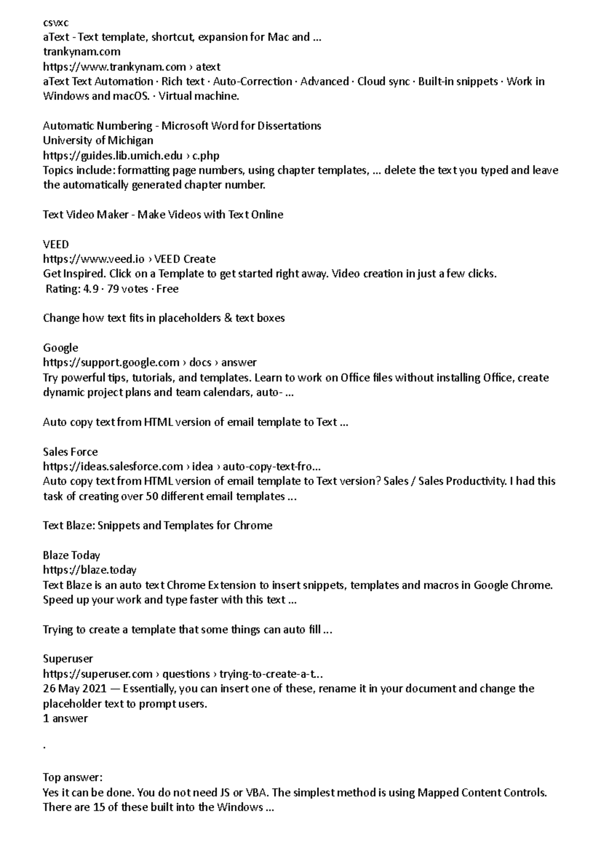 Document Overview - Useful Text Templates and Tools for Mac and Windows ...