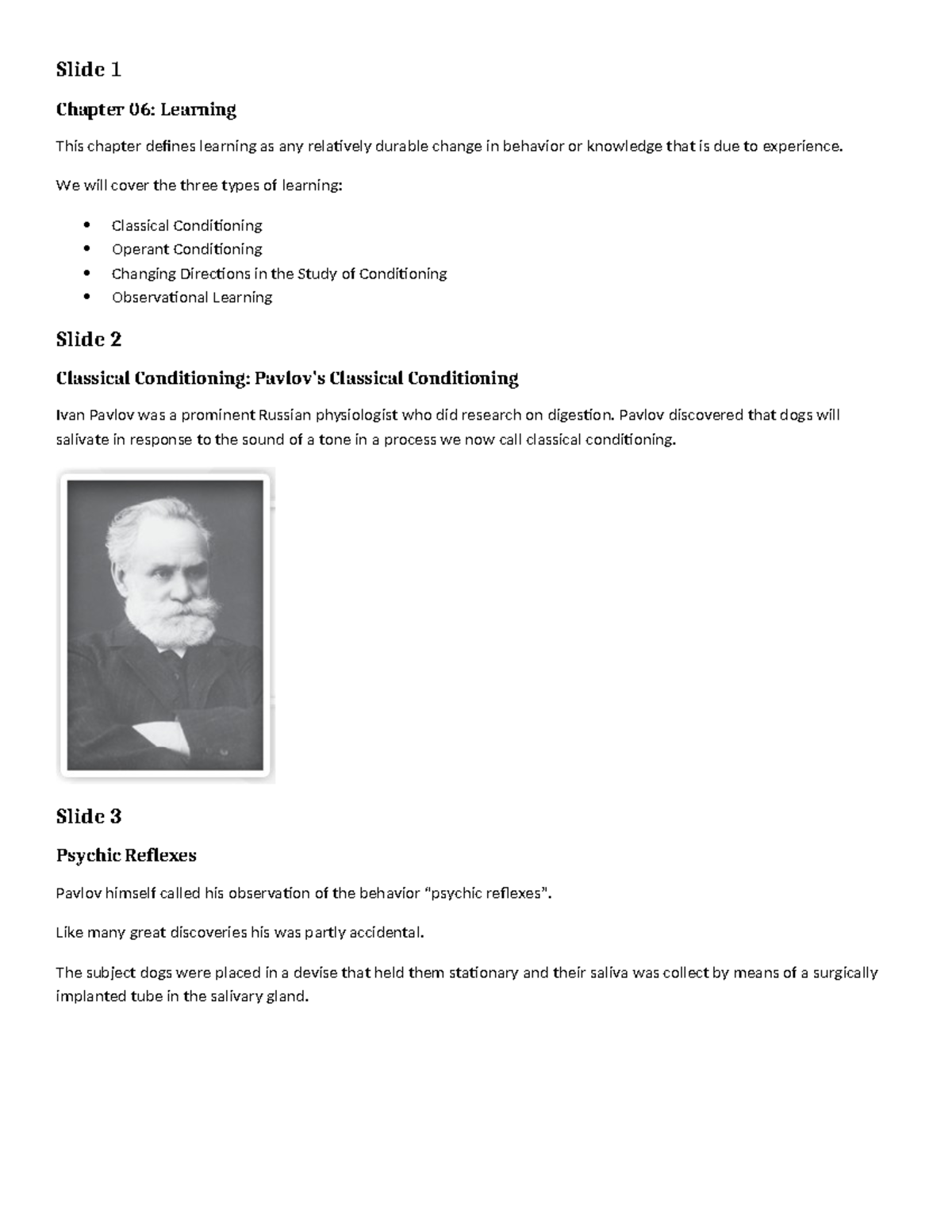 Chapter 06: Learning - Classical and Operant Conditioning - Studocu