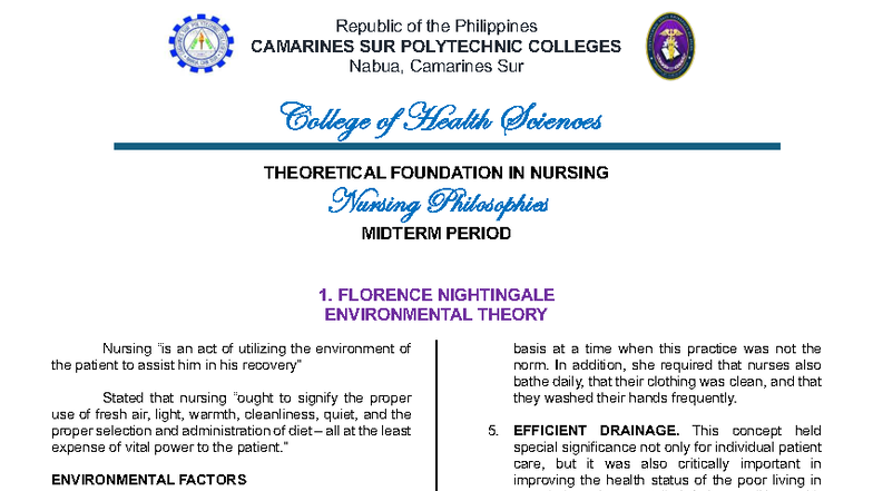 NCM 100 | Nursing Philosophies & Conceptual Models Midterm Study Guide ...