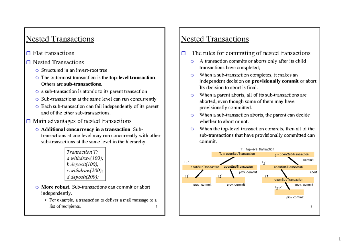 Nested Transactions and Distributed Systems: A Comprehensive Overview ...
