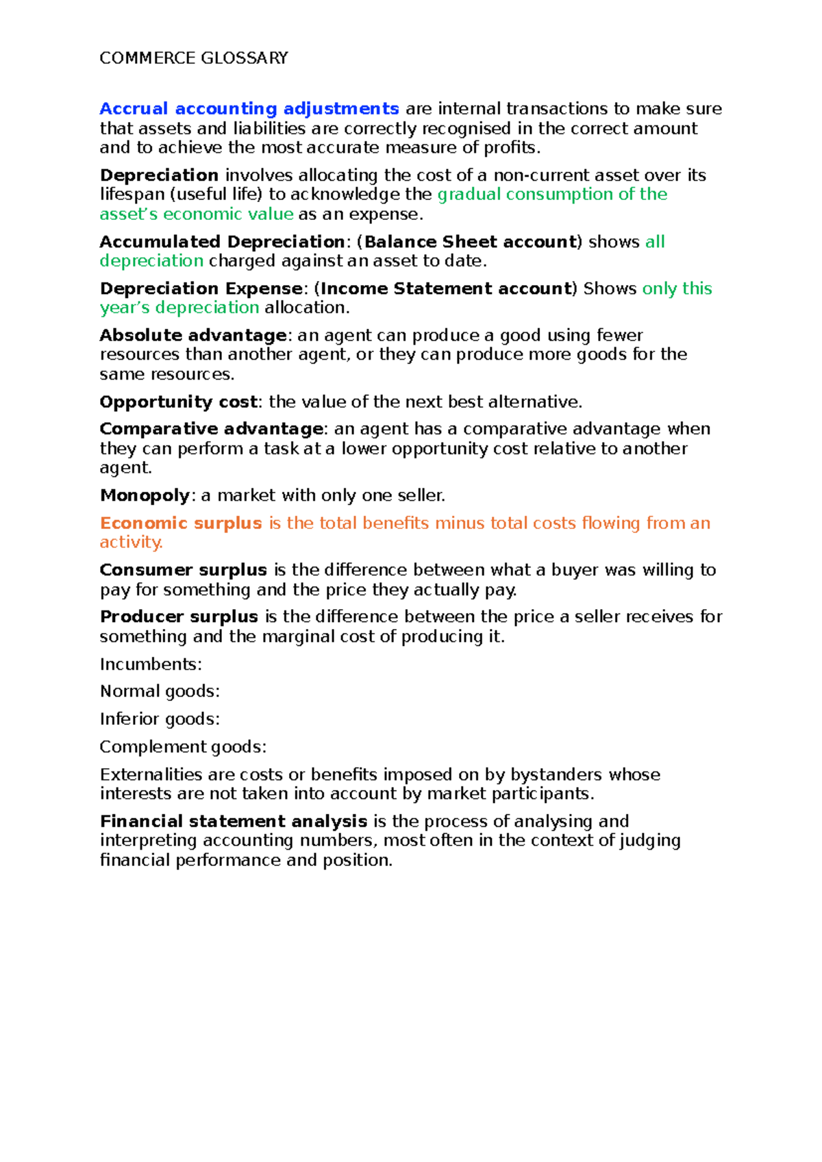 COMMERCE GLOSSARY: Key Terms and Concepts in Accounting and Finance ...
