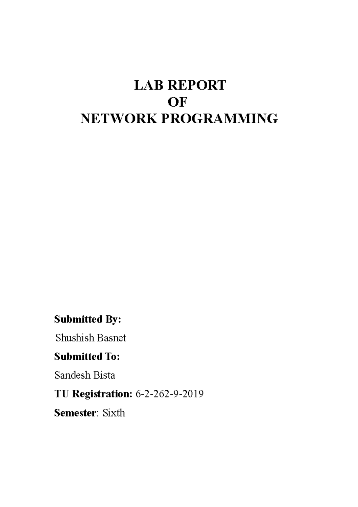 Network Programming Lab Report - TU 6th Semester - Studocu