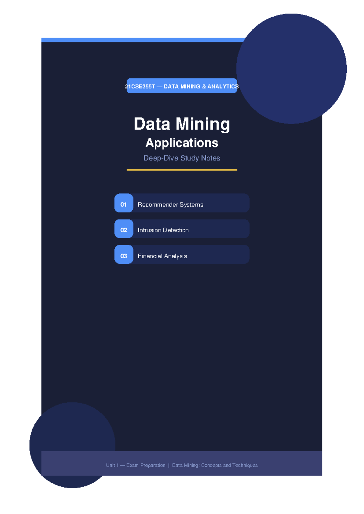 21CSE355T Data Mining Applications: Study Notes on Recommender Systems ...