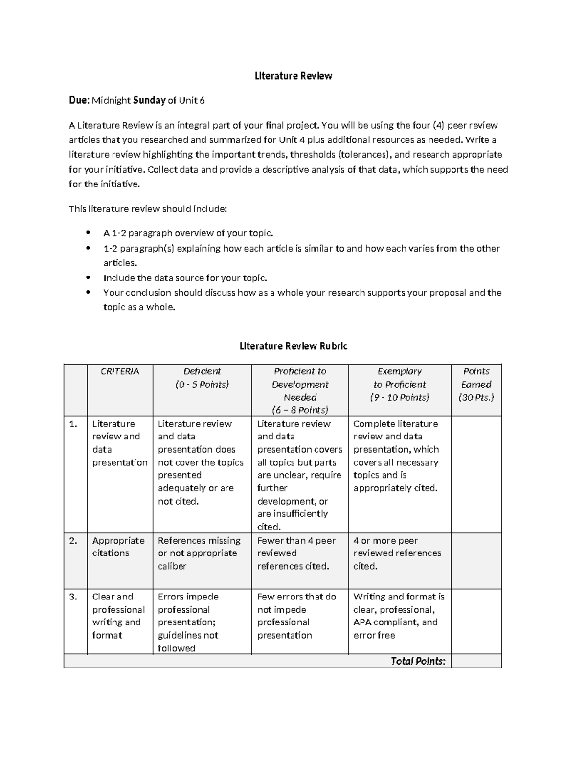 Unit 6 Literature Review: Analyzing Trends and Research Insights - Studocu