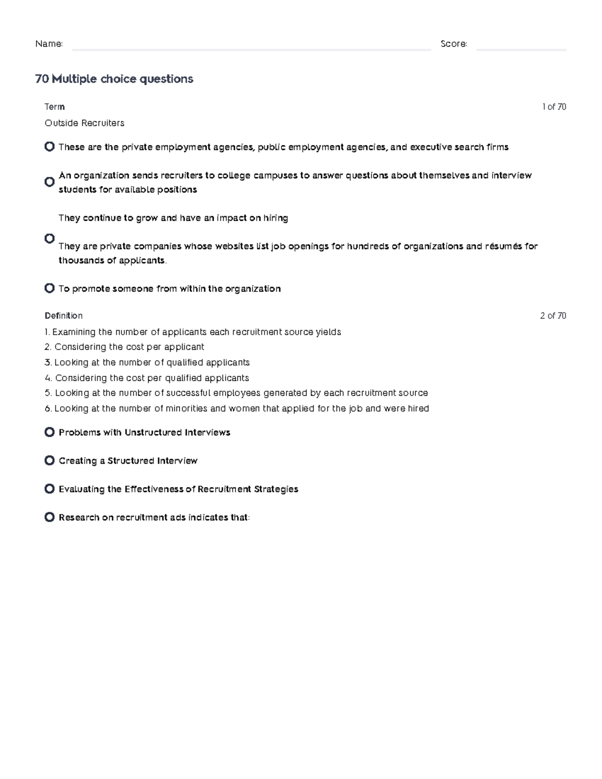 Chapter 4: Employee Selection - Recruiting & Interviewing Strategies ...