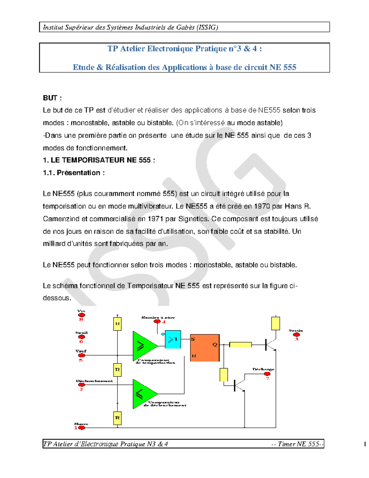 TP3-4: Applications Pratiques avec le Circuit NE555 - Studocu