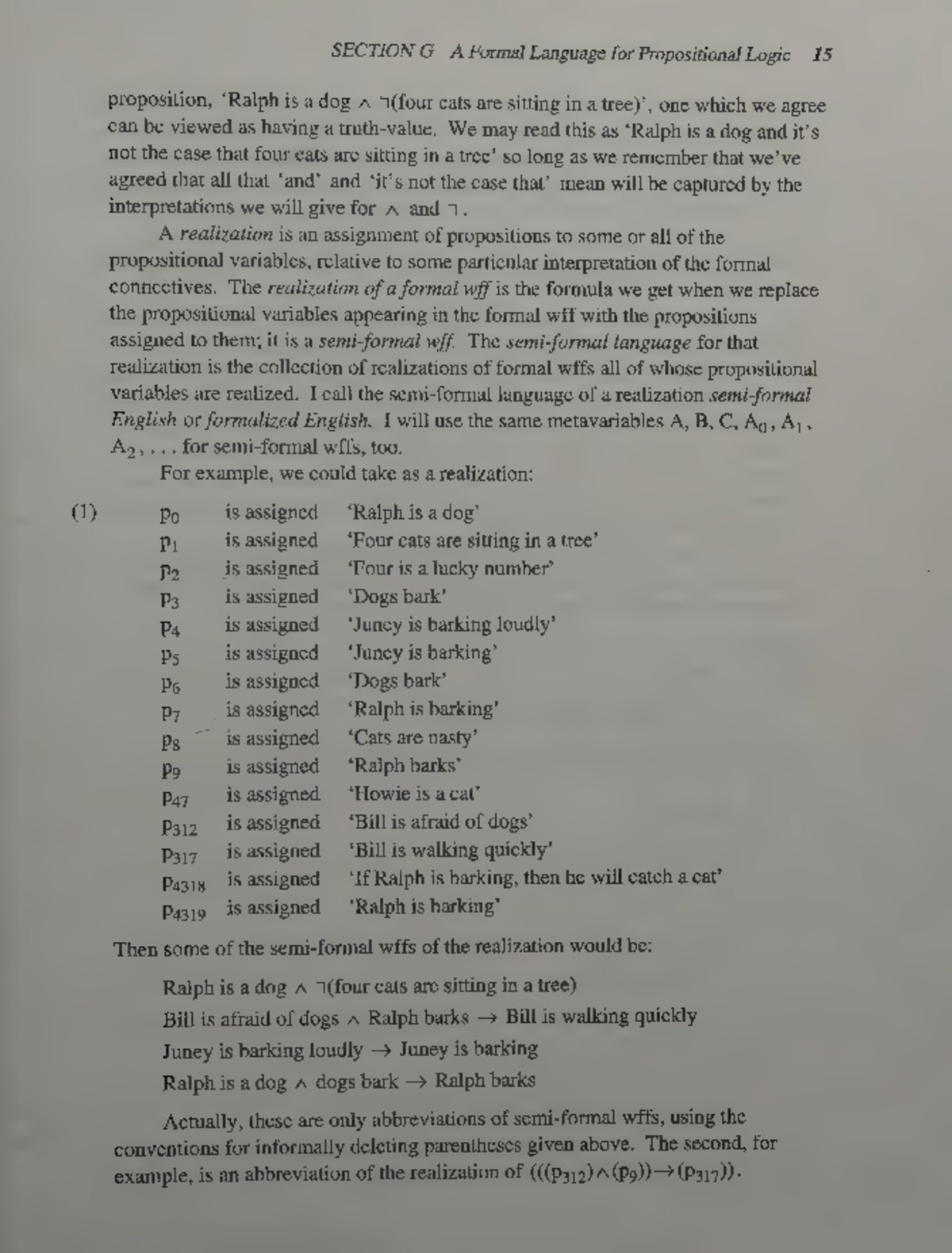 SECTION G: A Formal Language for Propositional Logic - Propositional ...