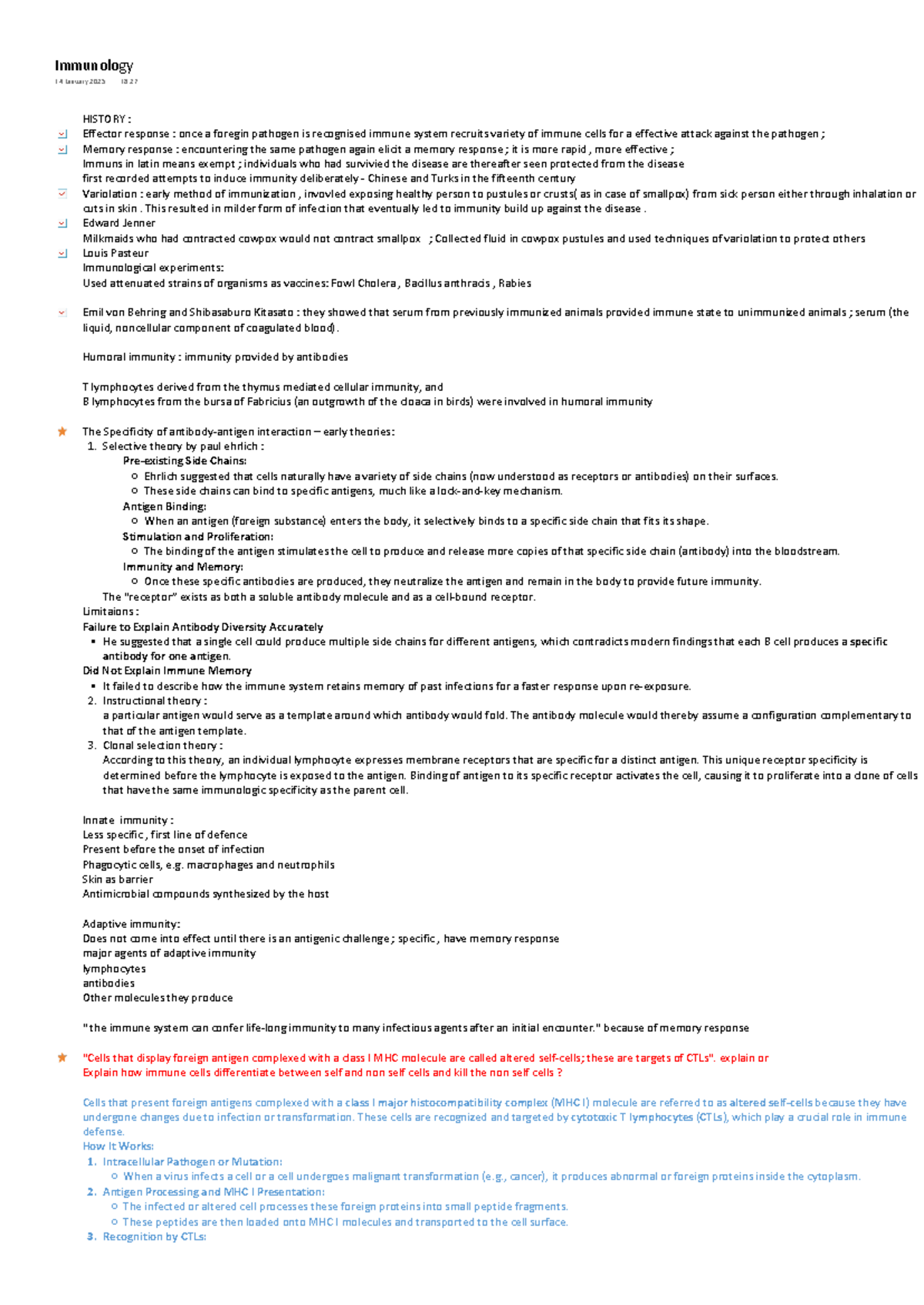 Immunology Study Notes (BIOL 303): Key Concepts & Mechanisms Explained ...
