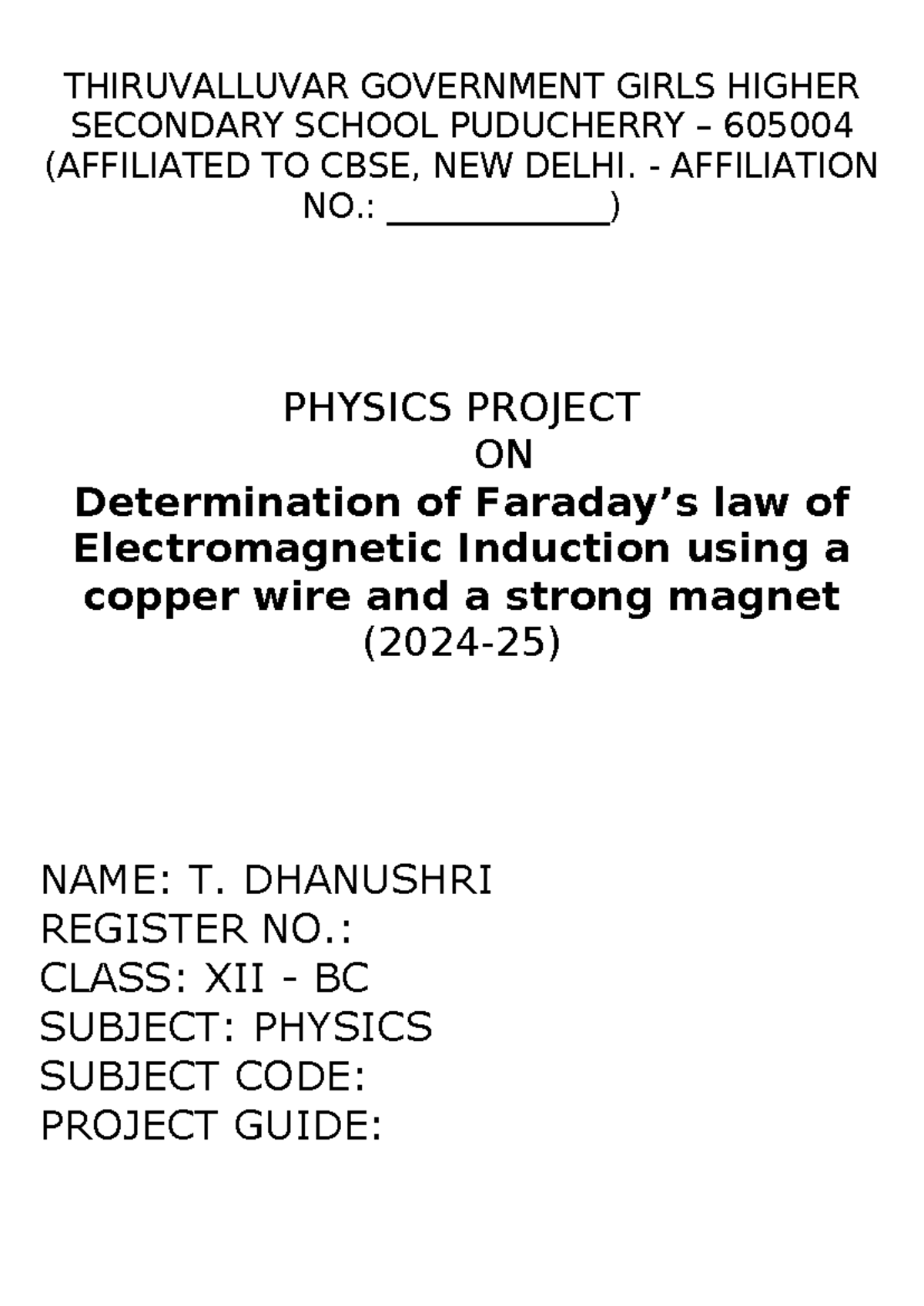 Determination of Faraday - Document Preview