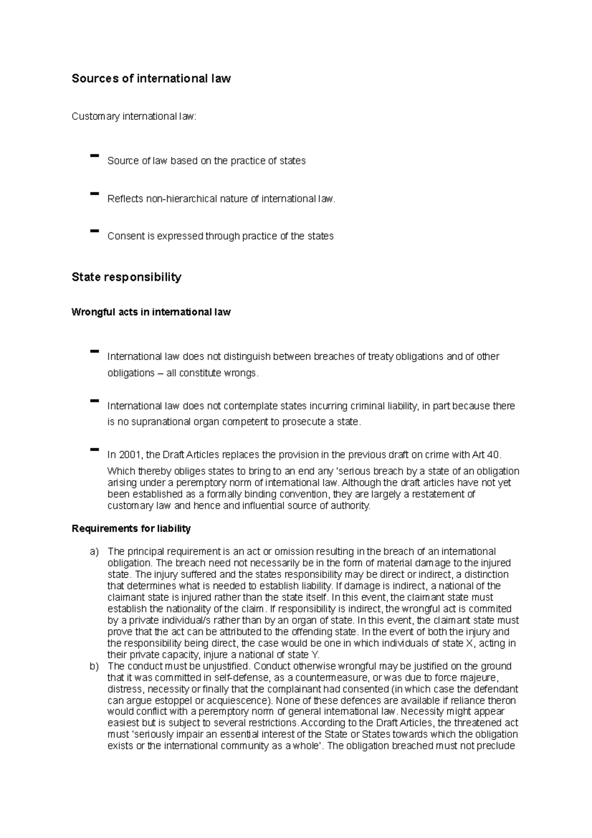 International Law INTL 401 Final Exam Study Notes and Key Concepts ...
