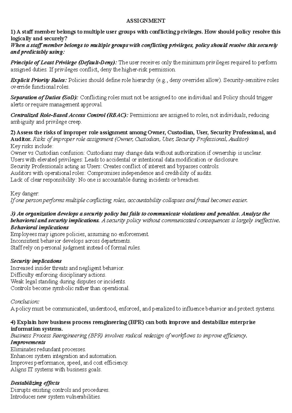 Enterprise Information System: Security Policies and Risk Management ...