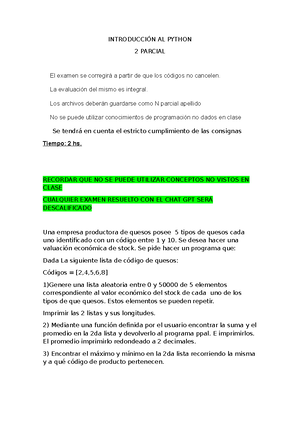Introduccion AL Python simulacro del 1 parcial - INTRODUCCIÓN AL PYTHON ...