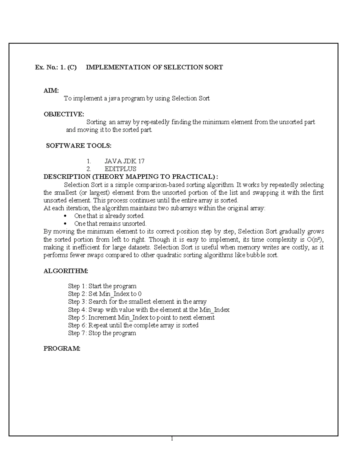OOP - Student Manual: Exp 2 - Binary Search Algorithm Implementation ...