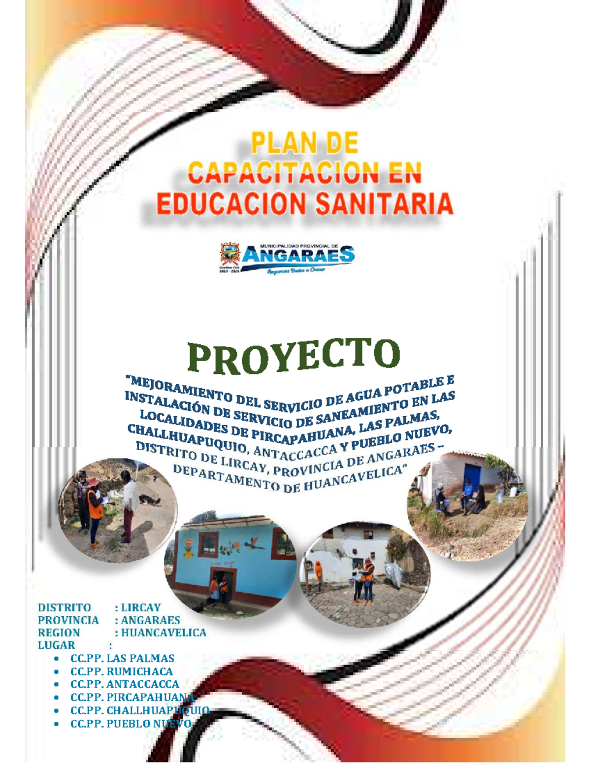 Plan de Capacitación en Educación Sanitaria para el Proyecto de Agua y ...