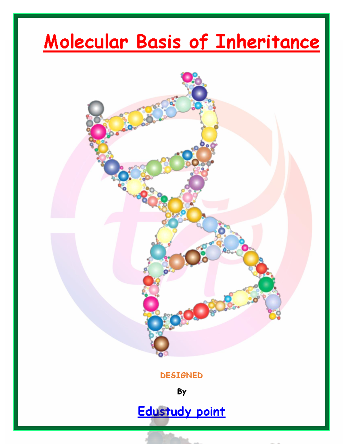 Molecular Basis of Inheritance: Structure & Function of Nucleic Acids ...