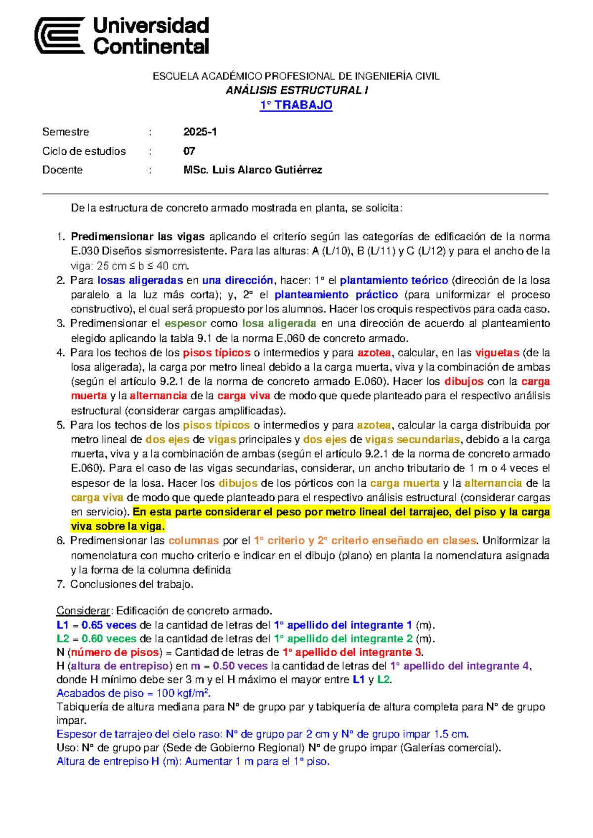 Practica 01 - Práctica - PRÁCTICA N° Instrucciones: Realizar la ...