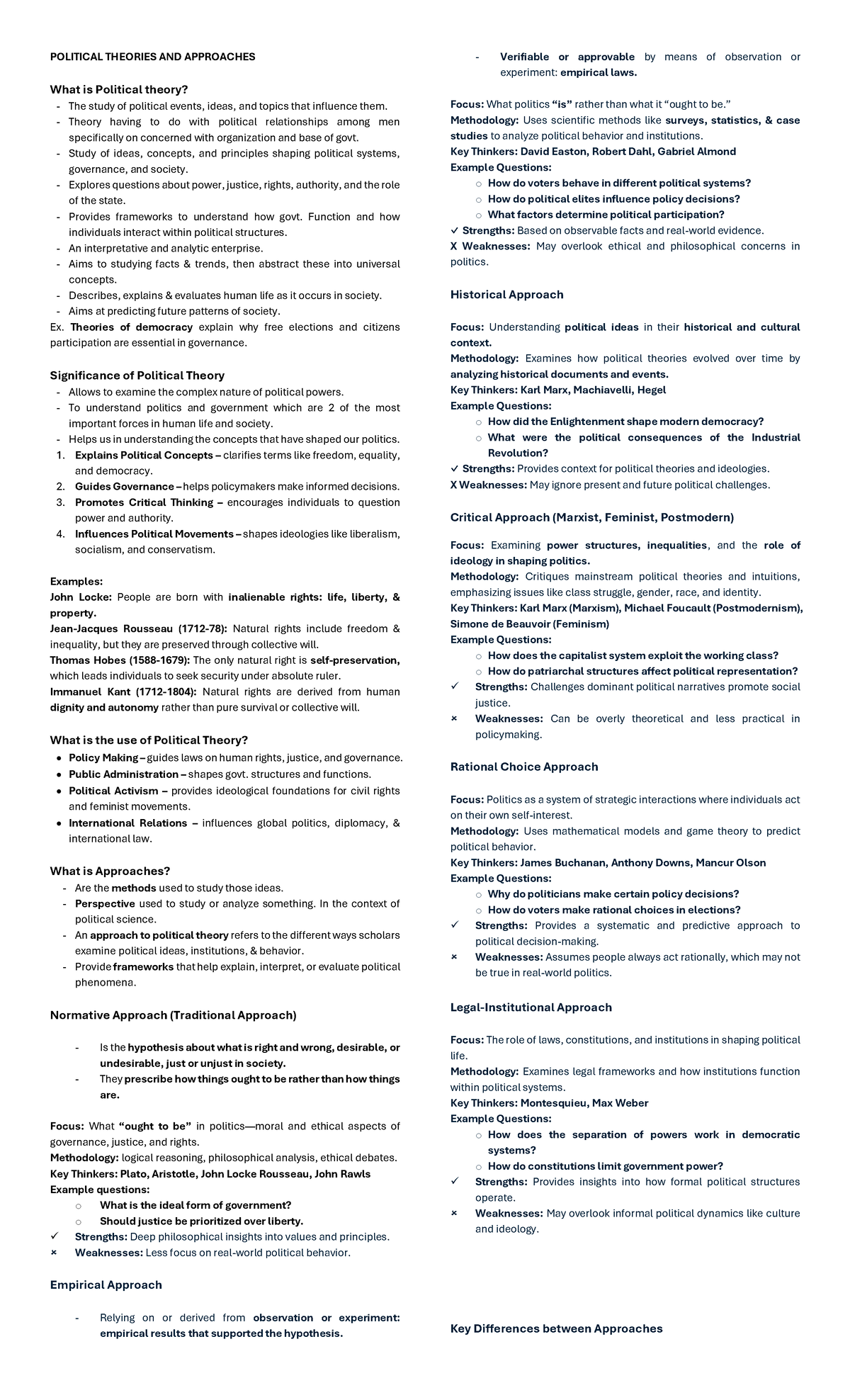 Political Theories AND Approaches - POLITICAL THEORIES AND APPROACHES ...