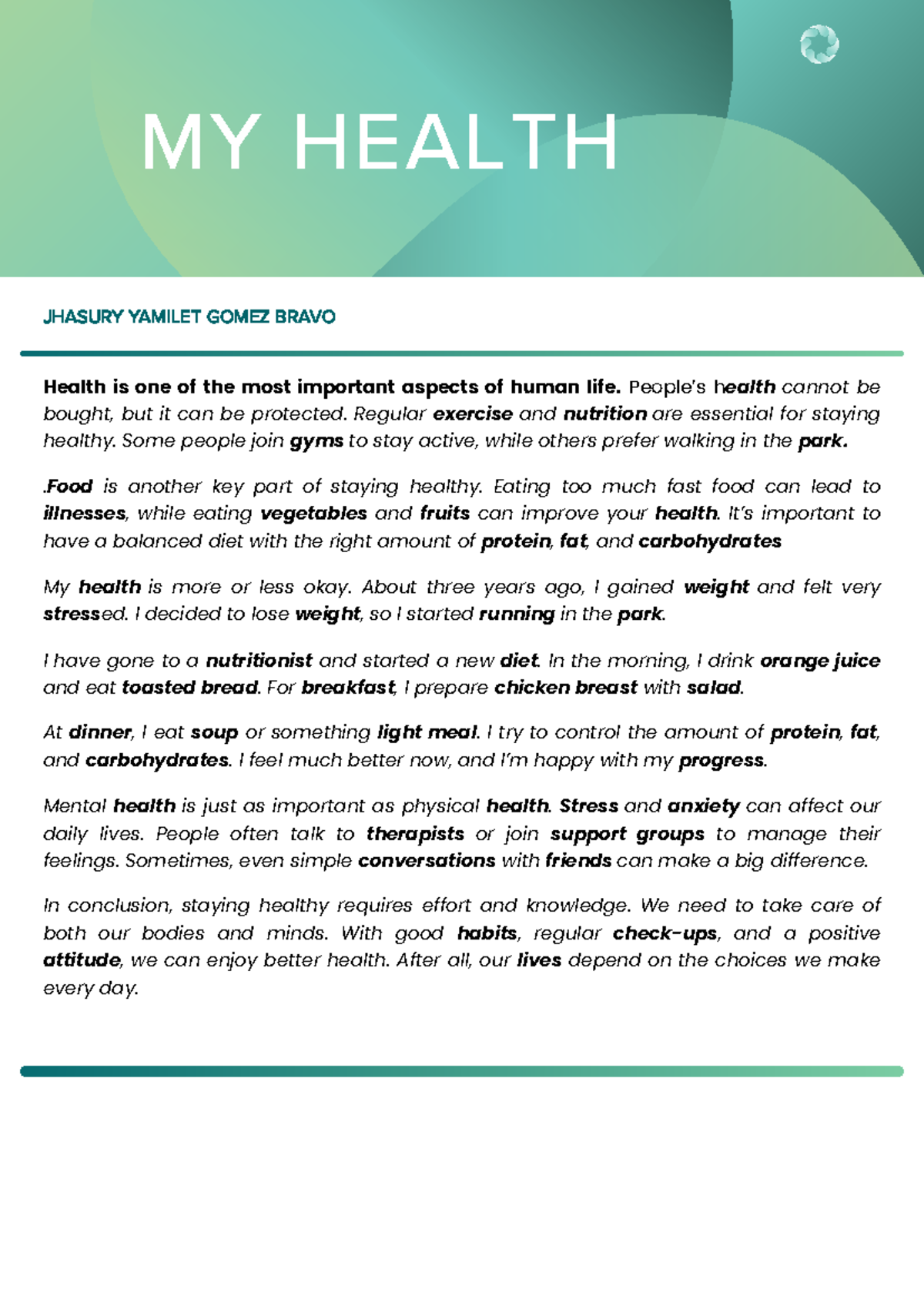 A05 Draft - UUU: My Journey to Better Health and Well-being - Studocu