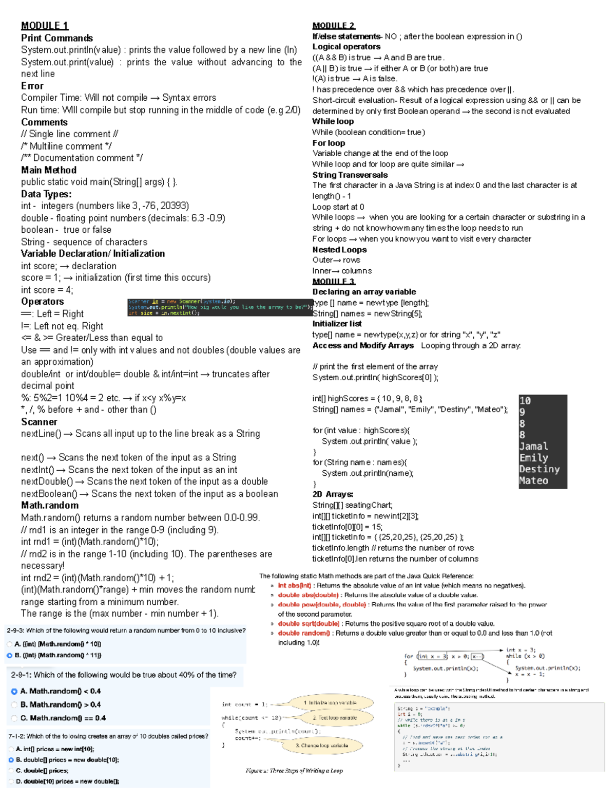 CSE101 Final Exam Prep: Summary of Computer Science I Concepts - Studocu