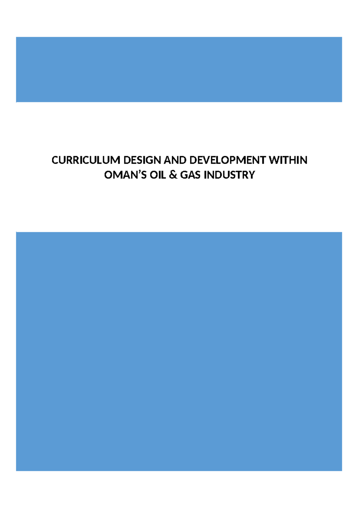 Curriculum Design & Development in Oil & Gas Industry: A Study - Studocu