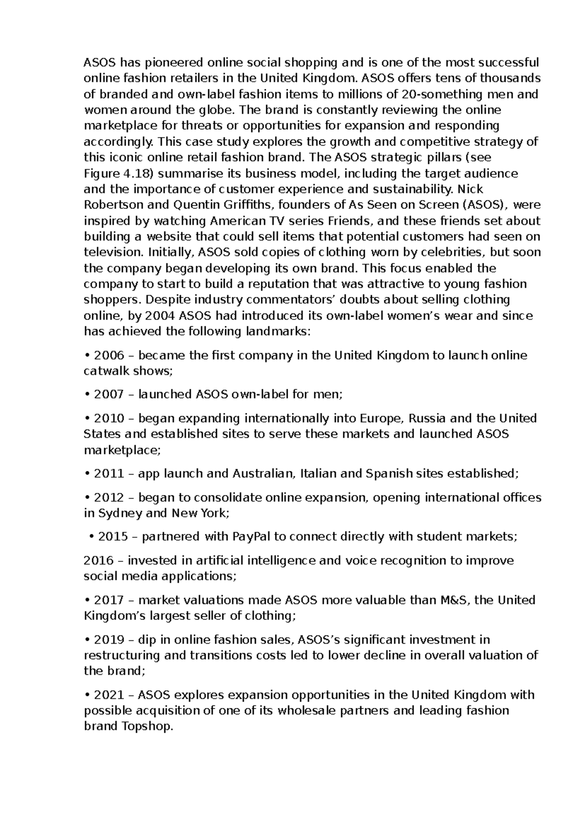 Case Study 4: ASOS's Growth and Digital Strategy in Online Fashion ...